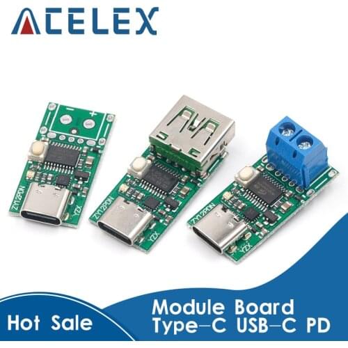 Type-C USB-C PD2.0 3.0 TO DC USB decoy fast charge trigger Poll detector PD 5A 9v 12v 15v 20V or automatic test