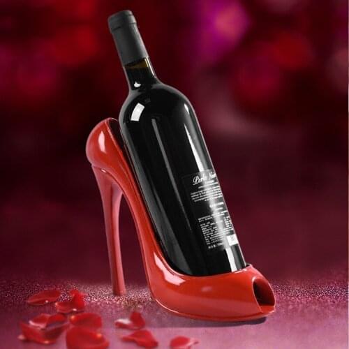High Heel Shoe Wine Bottle Holder Wine Rack Home Decoration Ornaments Crafts Rack Shelf for Home Party Restaurant Bar Decoration