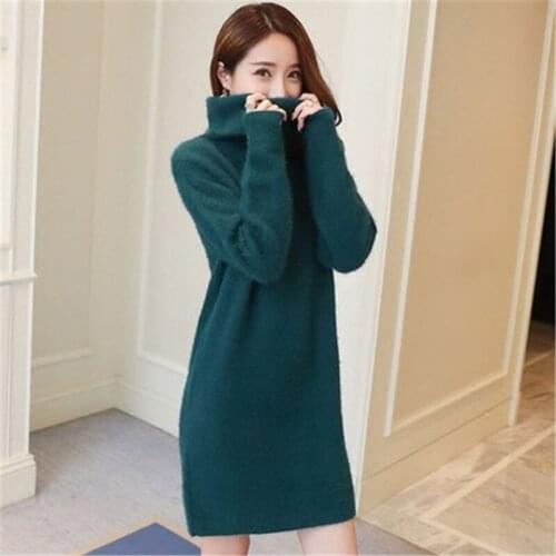 Womens Early Spring Warm Clothes Fashion Sweater Dresses Female Dress with Long Sleeve Girls Autumn Clothing LWL181
