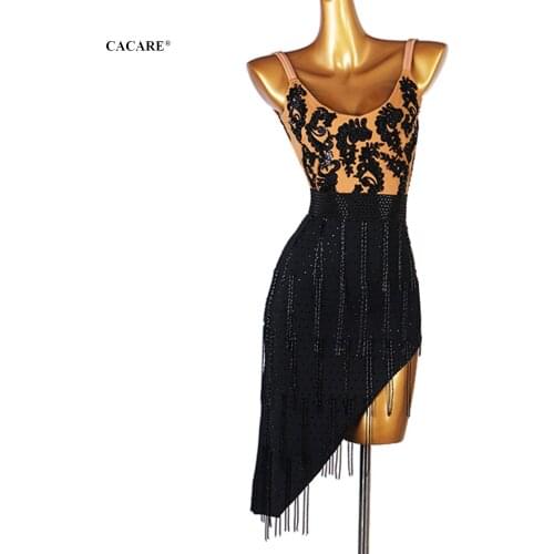 NEW Sexy Latin Dance Dress Women Latina Salsa Latin Dance Competition Dresses Fringe Customize D1029 Split Tassels Hem Backless