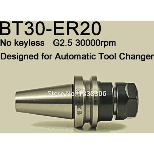 1 pcs BT30 ER20 tool holder for CNC Machine to drill cutting tools no keyway G2.5 speed COLLET CHUCK NBT30-ER20-60 L