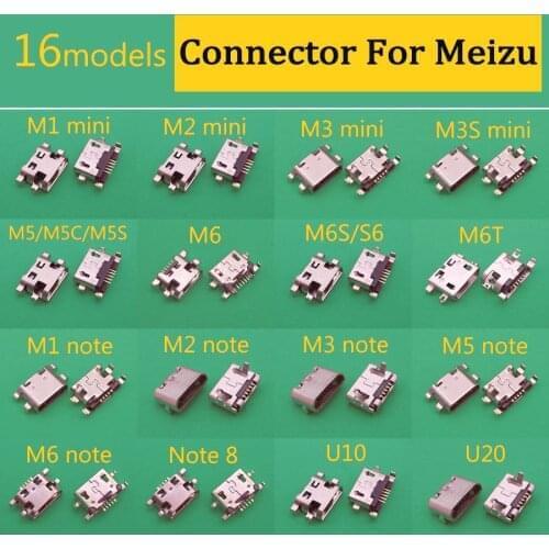 10PCS Micro mini Usb Charge Port Socket Jack Dock Plug Charging Connector For Meizu M1 M2 M3 M3s M5 M5s M6 Note Mini M6S M6T U10