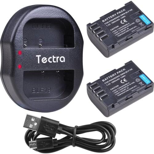 2pcs 1860mAh DMW-BLF19 DM-WBLF19E Battery+USB Dual Charger for Panasonic Lumix DMC-GH3 DMC GH3 GH4 GH5 Camera DMW BLF19 Battery