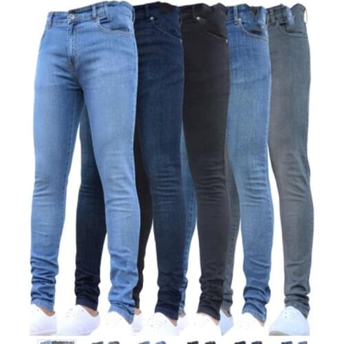 2020 New Summer Men Slim Jeans Heavy Wash Small Leg Openning Stretchable Fabric Vintage Male Denim Pants
