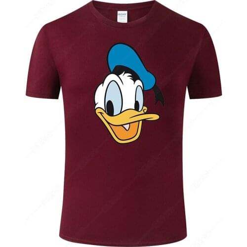 2021 Fashion Summer Funny Donald Duck T Shirt Men Women Cotton Short Sleeves Print T-shirt Unisex Tops Cool Tee Clothing J112