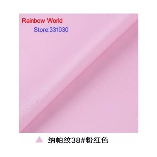 38# pink High Quality Nappa Stripes vein grain PU Leather fabric for DIY sofa bed shoes bags Garment material(138*100cm)