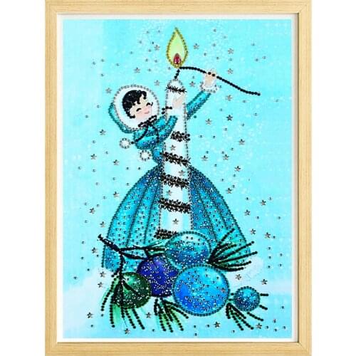 Character Shaped Diamond Painting Art 5D Cross Stitch Kit Little Girl Crystal Diamond Embroidery DIY Part of Furniture Decoratio