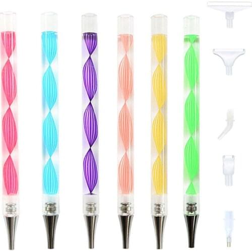5D Diamond Painting Pen Crystal Point Drills Pen Handmade Tools With Metal Point Drill Heads Multi Placer Pen Tip Accessories