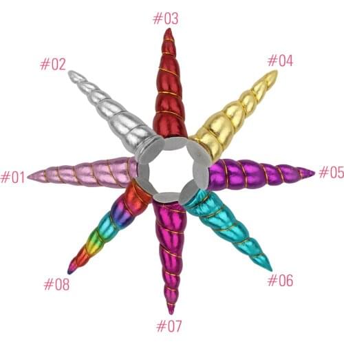 8 Pcs/lot Unicorn Horn DIY Hair Accessories Bright Color Soft Cute Design Handmade Hairbands Headwears Children Christmas Gift