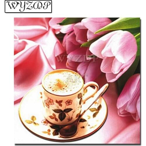 5D Diamond painting Flower Coffee Picture Full Square/Round Diamond Embroidery Cross stitch Mother Gift Kits decor WYZ188146
