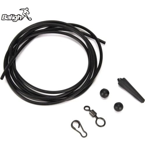 Balight 6PCS Carp Fishing Accessories Helicopter Rig Tubing Sleeves Tail Rubber Chod Rig Bead Chod Rig Roling Swivel Clips Kit