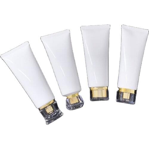 White Soft Tubes Hot Sale Facial Cleanser Squeeze Bottle Empty Cosmetic Sample Hose 100ml 50pcs/lot Packaging Container Travel