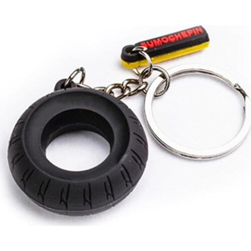 Car Tyre Keychain Motorcycle Assistant Decoration Key Ring Tire Keyring Key Ring Keyfob Rubber Auto Car Interior Decoration