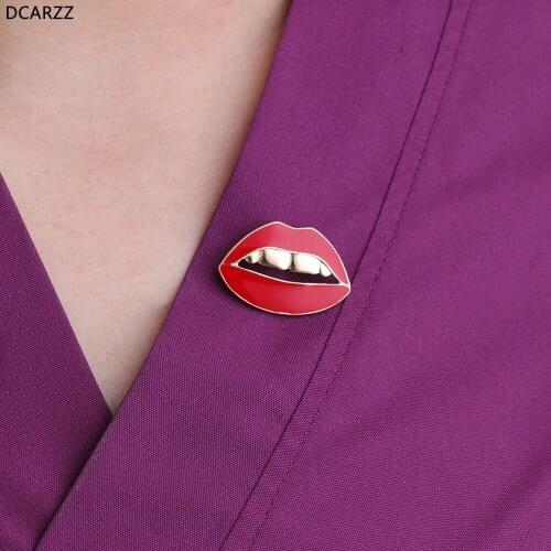Lips Pins Cosmetologist Brooch Womens Day Gift Beauty Plastic Surgeon Jewelry Red Enamel Pin Nurse Lapel Brooches Wholesale