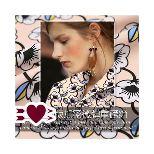 Digital printing fashion fabric encryption micro - elastic heavy crepe clothing fabric dress fabric wholesale fashion cloth