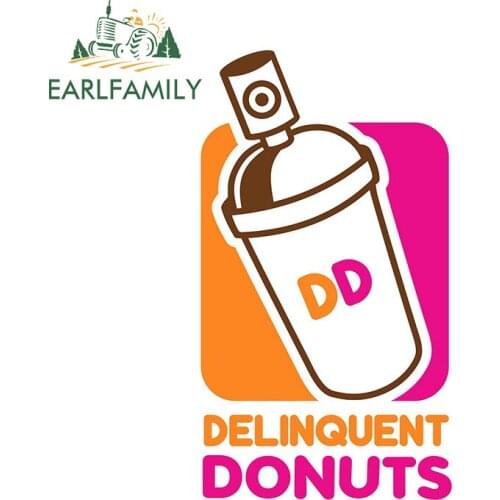 EARLFAMILY 13cm x 7.4cm For Wisapple Donuts Personality Car Sticker Waterproof Decal Occlusion Scratch Car Door Windows Decor