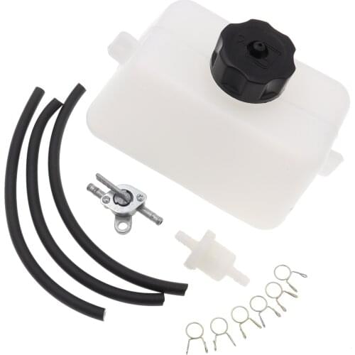 Gas Petrol Fuel Tank Switch Plastic Oil Filter Hose Taps Clip Springs Fit 2-Stroke 47cc 49cc Mini Moto Dirt Pocket Bike ATV