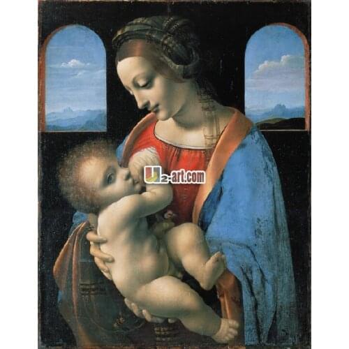 Good canvas prints picture reproduction oil painting beautiful classical madonna Litta Leonardo da Vinci Figure-008