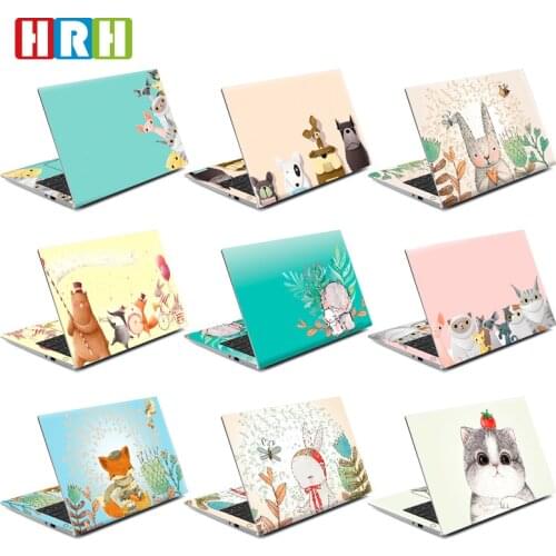 HRH 2 in 1 Cartoon animal For 11/12/13/14/15/17 Sticker For HP/For Dell/For Macbook Decal Laptop Vinyl DIY Skin Boay Palm Guard