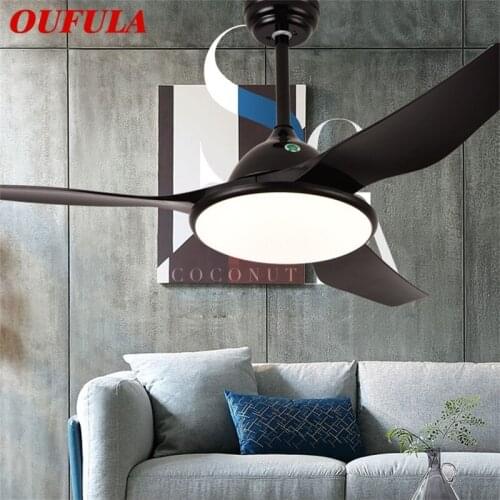 OUFULA Ceiling Fans Light Kit With Remote Control 3 Colors Modern LED Lamp for Rooms Dining Room Bedroom Living room Restaurant