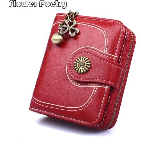 Men Card Holder Women Short Wallet Fashion Coin Purse Ladies Money Bag Clip Female Wallets Solid Leather Clutch Phone Bags 2021