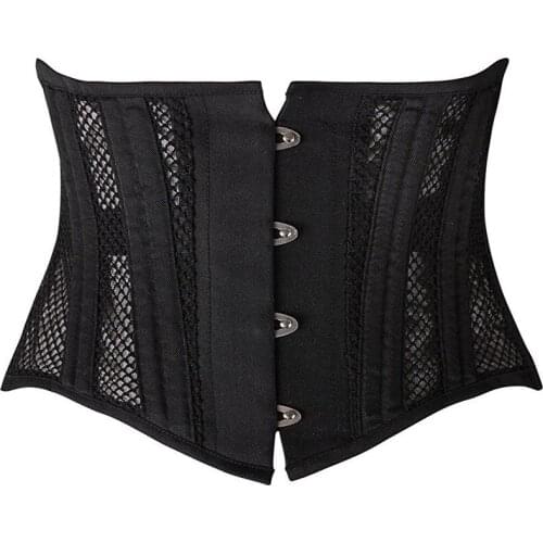 Underbust Corsets Bustiers Waist Cincher Gothic Corselet Top Short Waist Trainer Breathable Mesh Shape Body Slimming Belt