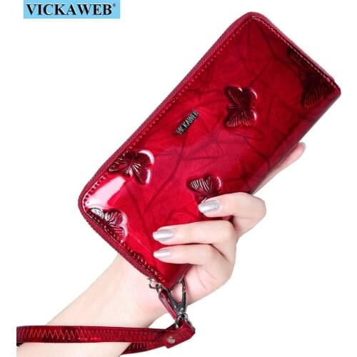 VICKAWEB Wristlet Wallet Female Animal Prints Women Wallets Genuine Leather Purses Ladies Fashion Zipper Purse Standard Wallets