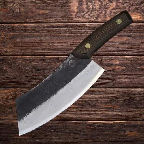 Handmade Forged professional Kitchen knives Slicing knife with Wenge Handle vegetable Cleaver High manganese steel Chef Knives