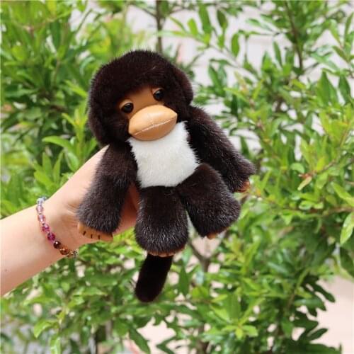 Mink Fur Little Monkey Bag Key Chain Pendant Ugly Cute Gorilla Mink Plush Doll Doll Boy And Girl Gift Pendant