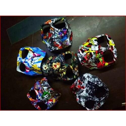 Halloween Party masks Colourful white skull monster Mask with glasses Cosplay Horror Mask
