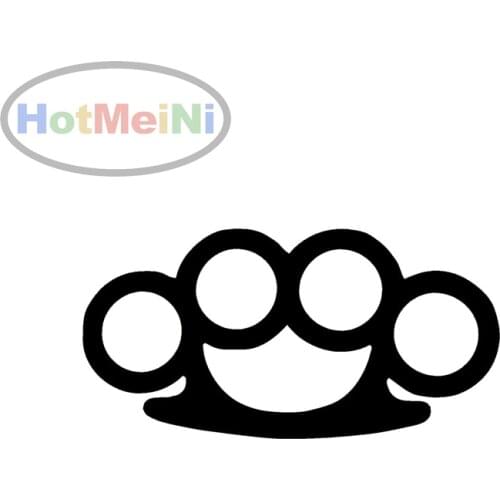 HotMeiNi 6*3inch Brass Knuckles V1 Car Sticker Decal JDM FCK ILL for Car Body Window Car Styling Vinyl Decals Black/Sliver