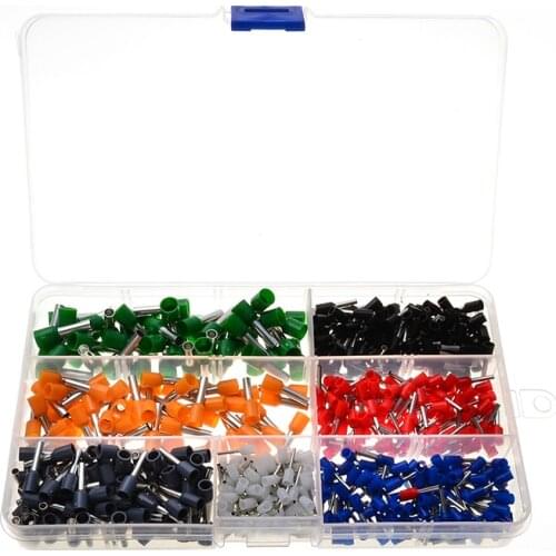 600pcs Wire Crimp Terminals Connector Insulated Cord Pin End Electrical Cable Wire Crimp Terminal Hand Tool Kit 22-10AWG