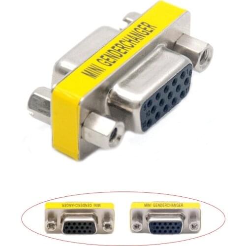 Plug and Play VGA to VGA Adapter Female to Female Connector HD 15 Gender Changer Convertor For Laptop PC SVGA Coupler Adaptor