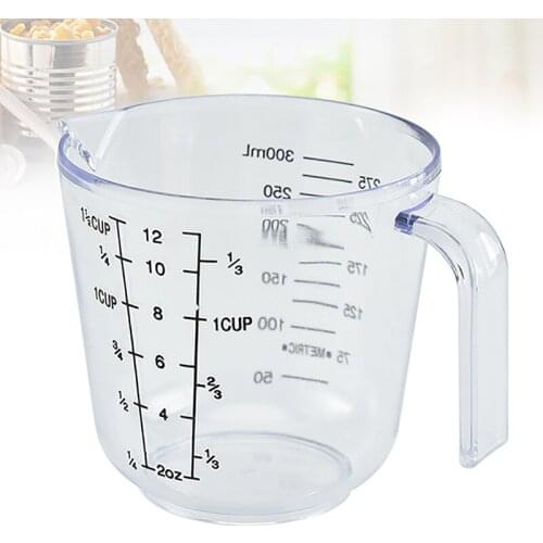 10.15oz Plastic Clear Measuring Cup Universal Multifunction Measuring Mug Milk Cup Transparent Milk Cup Scale Microwave Measure