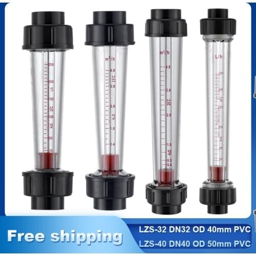 LZS-32 LZS-40 Glue Joint Plastic Tube Type Flow Meter Water Rotameter Liquid Flowmeter Measuring Tools for Chemical Light
