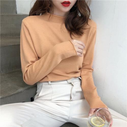 Women Spring Autumn Style Knitted Sweater Pullovers Lady Casual Striped Printed Turtleneck Long Sleeve Pullovers Tops ZZ0017