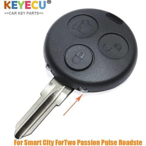 KEYECU Remote Control Car Key for Smart Fortwo K Roadster City Coupe Cabrio Forfour Crossblade, Fob 3B - 433MHz - A450 820 02 97