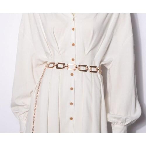 Retro Style Metal Waist Chain with Dresses Adjustable Waist Belt for Women Ladies All-match Fashion Belt VD1768