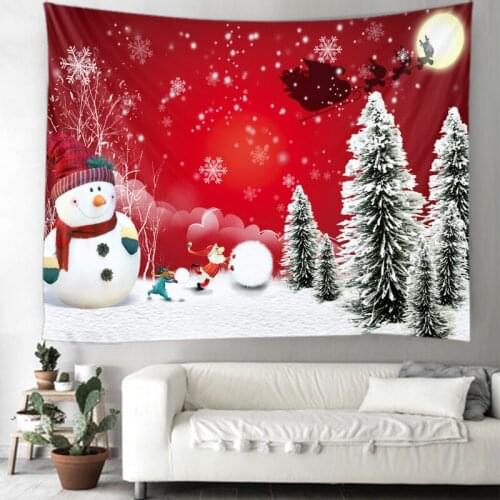 Christmas Tapestry Christmas Snowman Christmas Tree Wall Mounted Tapestry Christmas New Year Holiday Decoration Big Blanket