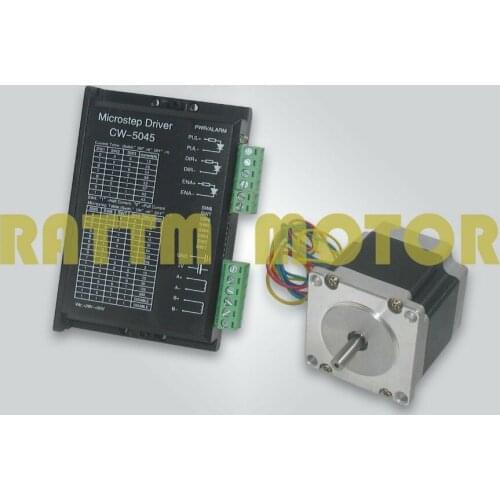 NEMA23 stepper motor 165 oz-in/2.5A & driver with 256 microstep and 4.5A 50V current