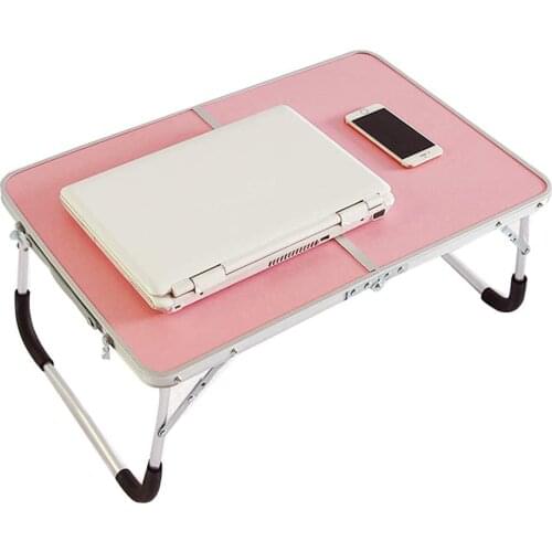 Foldable Laptop Table Portable Outdoor Camping Table Breakfast Serving Bed Tray with Legs Folds in Half with Inner Storage Space