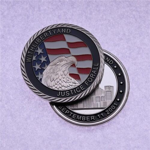 Free Shipping 2pcs/lot,US 911 Eagle United We Stand With Liberty And Justice For All Silver Plated Coin