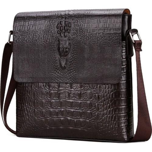 Crocodile Pattern Business Vertical Section PU Leather Korean Version Crossbody Shoulder Bags Briefcase 2201 25X27X5cm