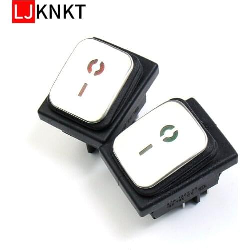 Heavy Duty KCD4 LED Rocker Switch Stainless Steel Face Rocker ON-OFF 4 Pin Square Button Red/Green Light 16A/250V 20A/125V
