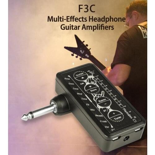F3C Guitar Headphone Chargeable High Fidelity Sound Quality Compact Guitar Professional Pocket Amplifier for Performance