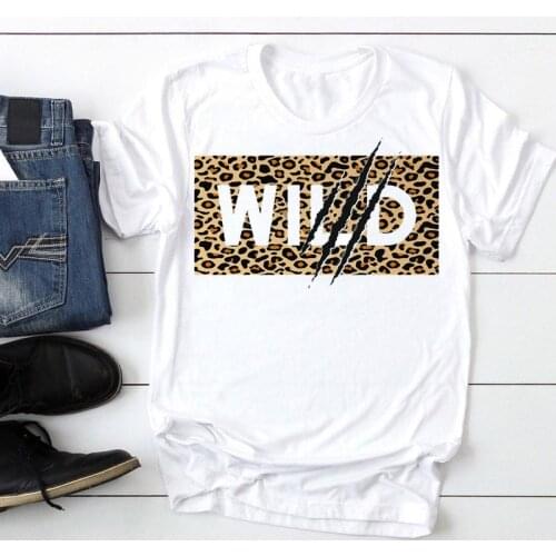 Women Leopard Holiday Vacation 90s O-neck Fashion Cartoon Summer Graphic T Top Lady Print Tee Female Tshirts Clothes T-Shirt