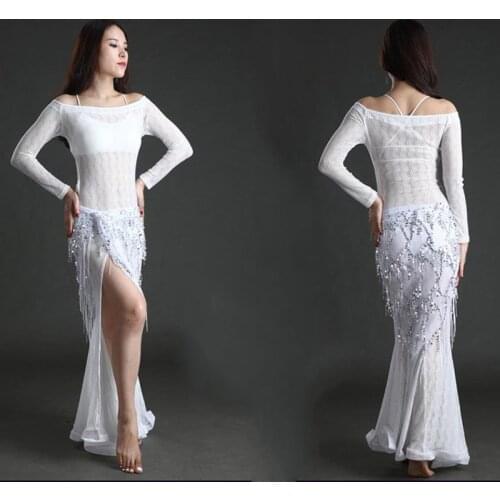 Belly dance tassels hip scarf india show performance women oriental dance sequin belt