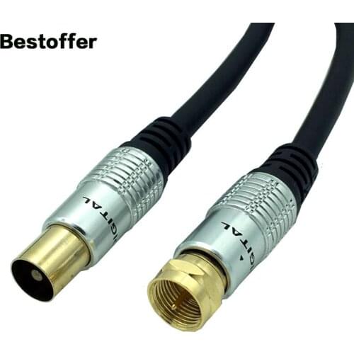 1.5 Meters 9.5mm to Type F Male Coaxial TV Satellite Antenna Cable