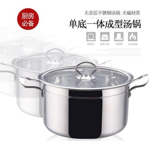 1pcs 14/16cm Chinese Stainless Steel Soup Pot Kitchen Cooking Hot Pot Cookware For Induction Cookers Party Stock Pot