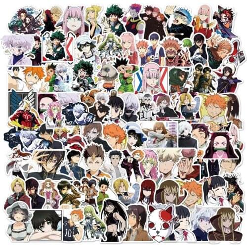 10/50/100PCS Mix Anime Jujutsu Kaisen Attack on Titan Stickers Skateboard Laptop Suitcase Phone Graffiti Sticker Decal Kid Toy